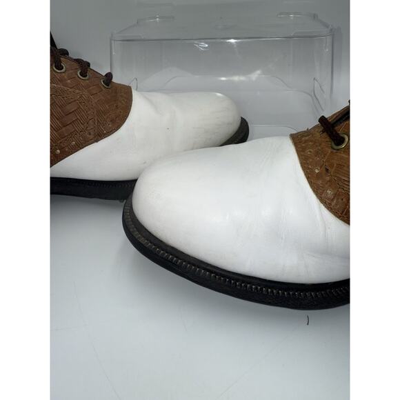 Footjoy eComfort‎ Golf Shoes Woven Saddle Oxfords White Mens 57752 Size 9.5 M - Picture 13 of 14